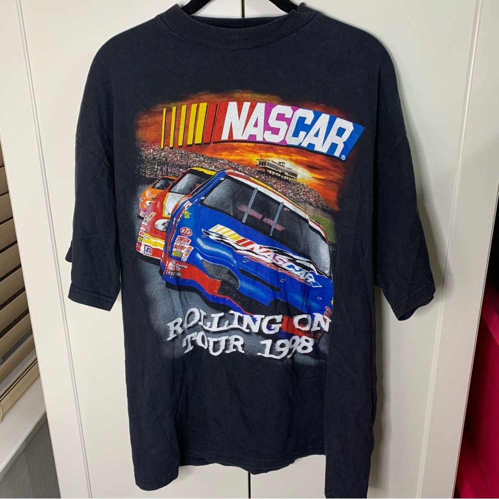 Vintage Checkered Flag Sports NASCAR Tour 1998 Graphics T-Shirt